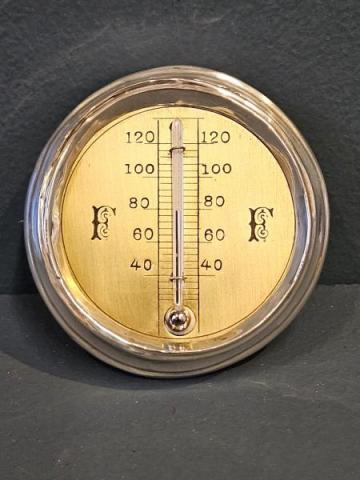 Antique Edwardian Silver Thermometer Paper Weight by Joseph Gloster of Birmingham