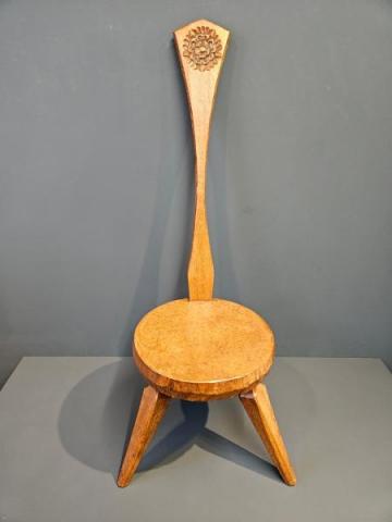 Antique Jack Gimble Adzed Oak Stool