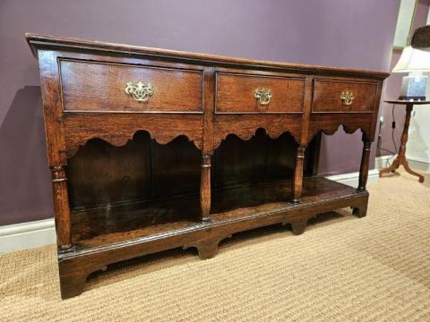 Antique George II Oak Open Pot Board Dresser