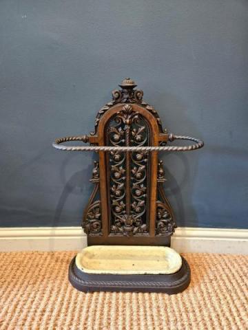 Antique Victorian Cast Iron Stick Stand at Sturmans Antiques umbrella stand for sale