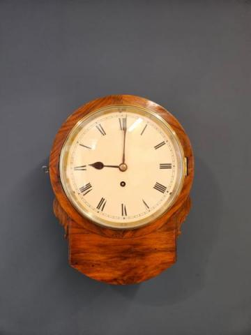  Antique Victorian Walnut 8" Drop Dial Clock at Sturmans Antiques wall clock for sale