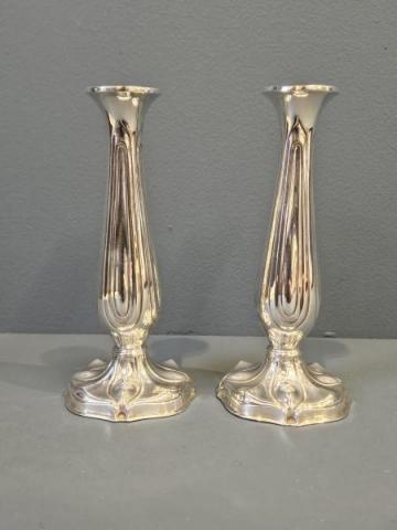 Antique Art Nouveau Silver Candlesticks by Richard Richardson of Birmingham at Sturmans Antiques candlesticks for sale