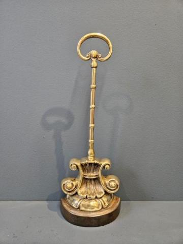 Antique Victorian Cast Brass and Iron Door Stop at Sturmans Antiques brass for sale