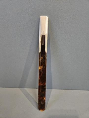 Antique Edwardian Silver & Tortoise Shell Page Turner by John Armstrong of London at Sturmans Antiques Silver for sale