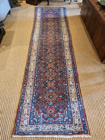 Antique 10 foot Persian Pure Wool Runner at Sturmans Antiques rugs for sale