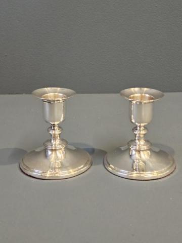Antique Pair of Victorian Silver Candlesticks at Sturmans Antiques silver for sale