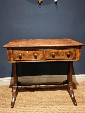 Antique Regency Pollard Oak Country House Library Table at Sturmans Antiques furniture for sale