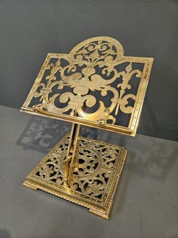 Antique Victorian Brass Book Easel at Sturmans Antiques metalware for sale