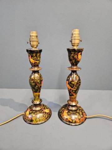 Antique Pair of Kashmiri Lamps at Sturmans Antiques lamps for sale