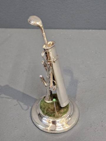 Antique Silver Golf Bag Pin Cushion at Sturmans Antiques silver for sale