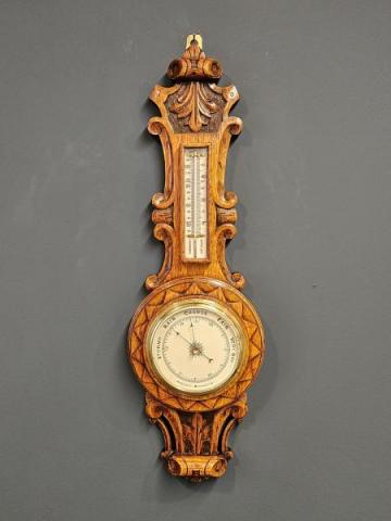 Antique Victorian Oak Banjo Barometer at Sturmans Antiques barometer for sale