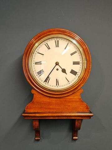 Antique Victorian 8 Day Single Fusee Drop Dial Wall Clock at Sturmans Antiques clock for sale 
