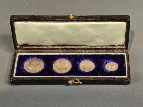 Antique Mint Boxed Set of 1892 Silver Maundy Money at Sturmans Antiques silver for sale