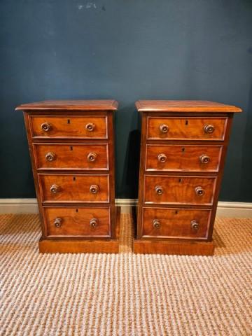 Antique Matching Pair of Victorian Walnut Bedside Chests at Sturmans Antiques furniture for sale