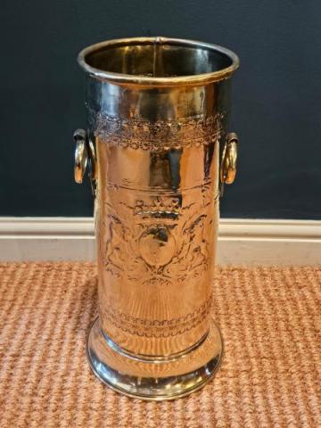 Antique Edwardian Brass Stick Stand at Sturmans Antiques metalware for sale