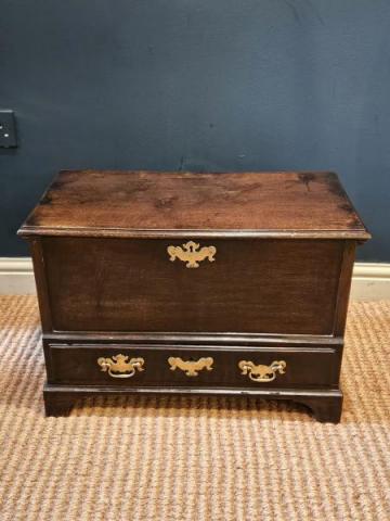 Antique George II Oak Coffer Bach at Sturmans Antiques furniture for sale