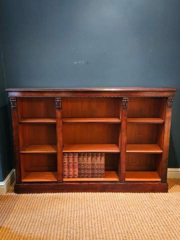 Antique Mid Victorian Mahogany Open Bookcase furniture for sale