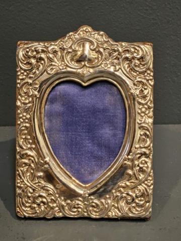 Antique Victorian Silver Heart Shaped Photo Frame at Sturmans Antiques photo frame for sale
