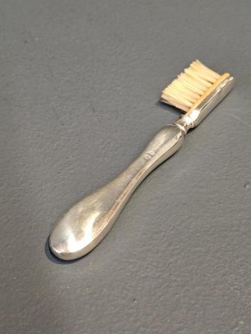 Antique Edwardian Silver Moustache Brush at Sturmans Antiques silver for sale