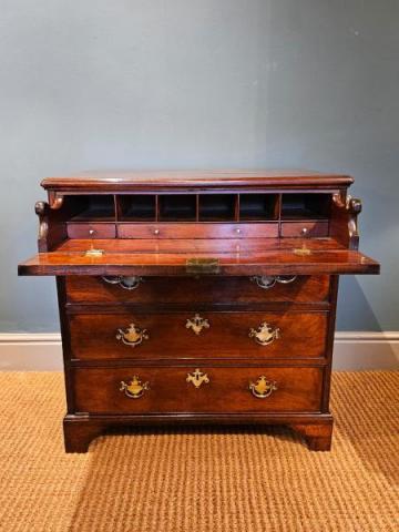 Antique Small Proportion George II Mahogany Secretaire Chest at Sturmans Antiques furniture for sale
