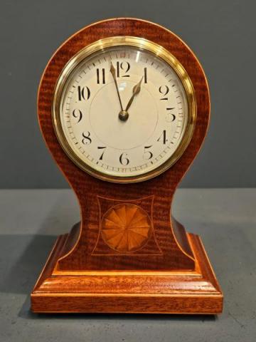 Antique Edwardian Mahogany Balloon Clock at Sturmans Antiques clocks for sale