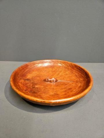 Thompson's of Kilburn Mouseman Adzed Oak Bowl at Sturmans Antiques Mouseman for sale 