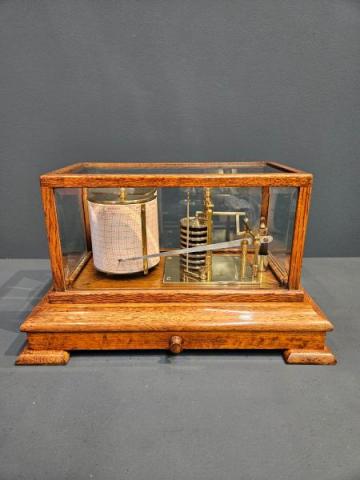 Antique Edwardian Oak Barograph at Sturmans Antiques barograph for sale