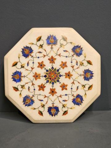 Antique Edwardian Inlaid Marble Table Coaster at Sturmans Antiques board for sale