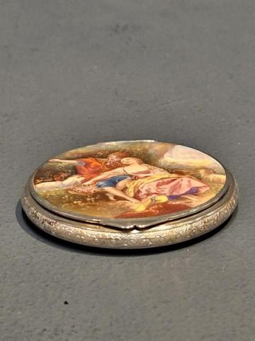 Antique Silver and Enamel Vinaigrette at Sturmans Antiques silver for sale