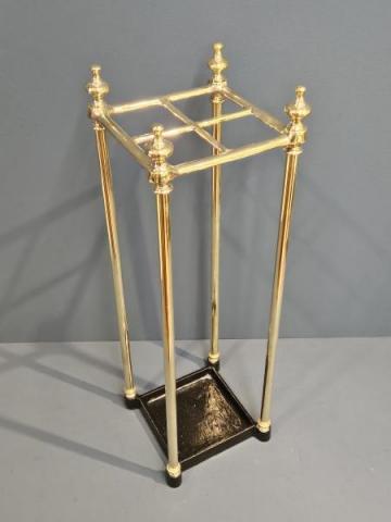 Antique Edwardian Brass and Cast Iron Stick Stand at Sturmans Antiques stick stand for sale 