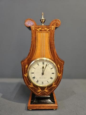 Antique Edwardian Inlaid Mantel Clock at Sturmans Antiques clock for sale