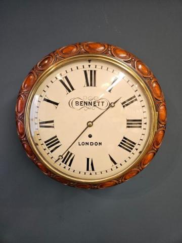 Antique Victorian Single Fusee Dial Clock at Sturmans Antiques clock for sale