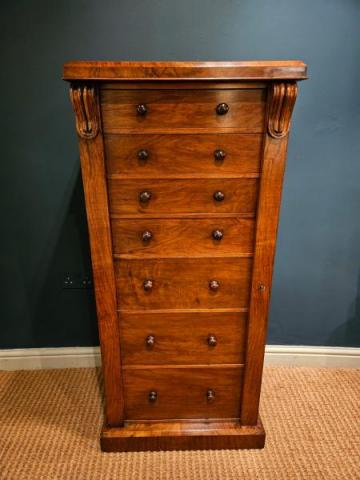 Antique Mid Victorian Walnut Secretarie Wellington Chest at Sturmans Antiques Furniture for sale 