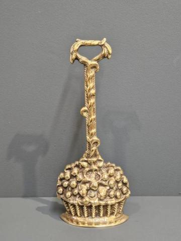 Antique Victorian Brass Fruit Basket Door Stop at Sturmans Antiques metalware for sale