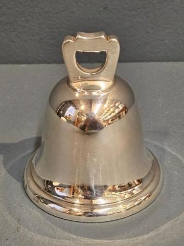 Antique Aspreys Cast Silver Table Bell at Sturmans Antiques silver for sale