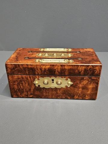 Antique Victorian Walnut Letter Box at Sturmans Antiques boxes for sale