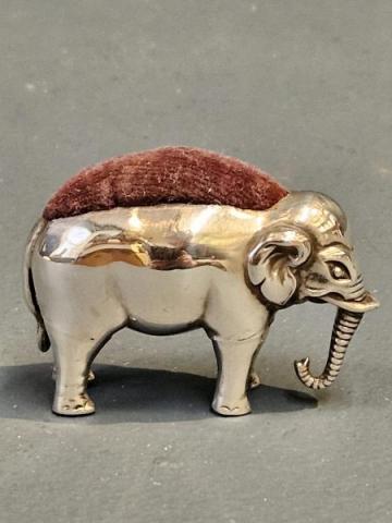Antique Silver Elephant Pin Cushion by Adie & Lovekin of Birmingham at Sturmans Antiques silver for sale