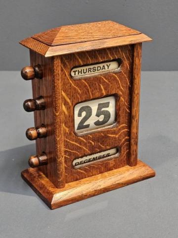 Antique Edwardian Oak Perpetual Calendar at Sturmans Antiques calendar for sale