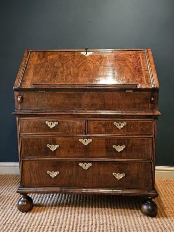 Antique George I Walnut Bureau at Sturmans Antiques furniture for sale