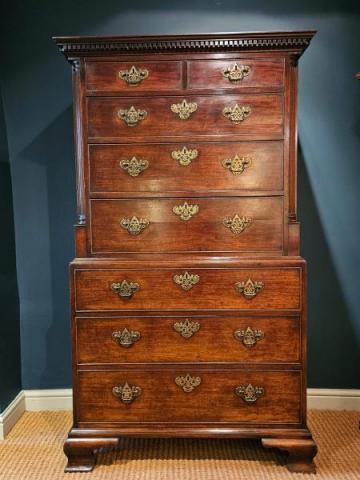 Antique Outstanding Quality George III Mahogany Chest on Chest at Sturmans Antiques furniture for sale