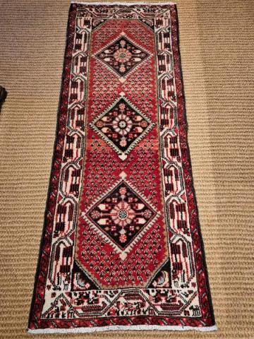 Antique Persian Pure Wool 6' 6" Runner Rug at Sturmans Antiques rugs for sale