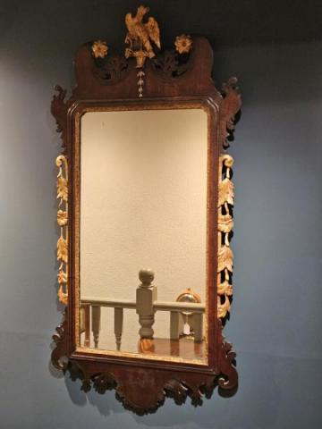 Antique George III Mahogany and Parcel Gilt Mirror at Sturmans Antiques mirrors for sale