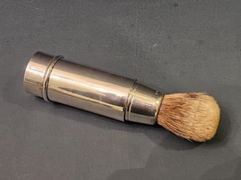 Antique George V Solid Silver Portable Shaving Brush at Sturmans Antiques silver for sale