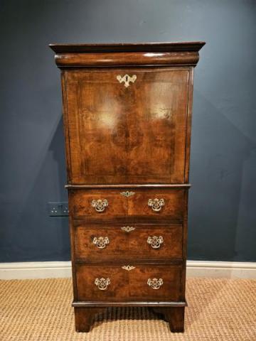 Antique Small George I Style Walnut Escritoire at Sturmans Antiques furniture for sale