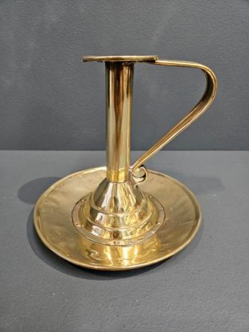Antique Arts and Crafts Brass Chamber Stick at Sturmans Antiques metalware for sale