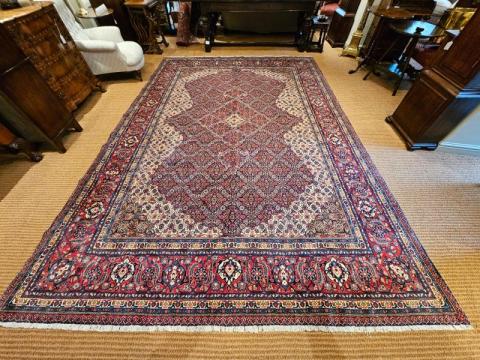 Superb 12' x 9' Persian Pure Wool Rug Carpet at Sturmans Antiques