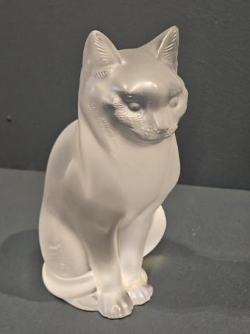 Large Lalique Sitting Cat at Sturmans Antiques