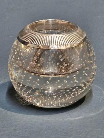 Antique Silver Rimmed Crystal Match Striker at Sturmans Antiques silver for sale 