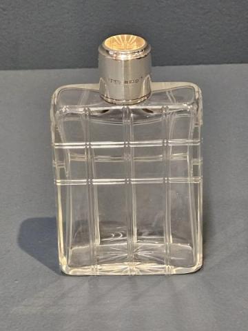 Antique Silver and Enamel Topped Gents Cologne Bottle  Mappin & Webb of London at Sturmans Antiques scent bottle for sale