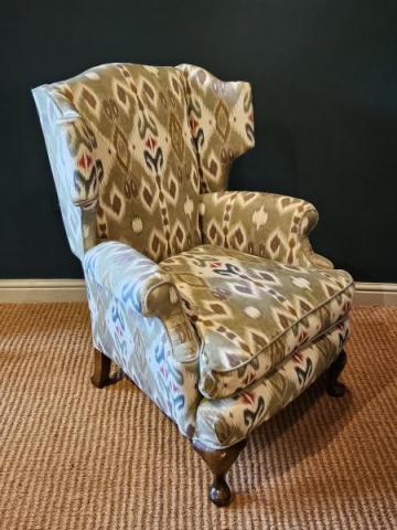 Antique Late Victorian Wing Back Arm Chair at Sturmans Antiques furniture for sale